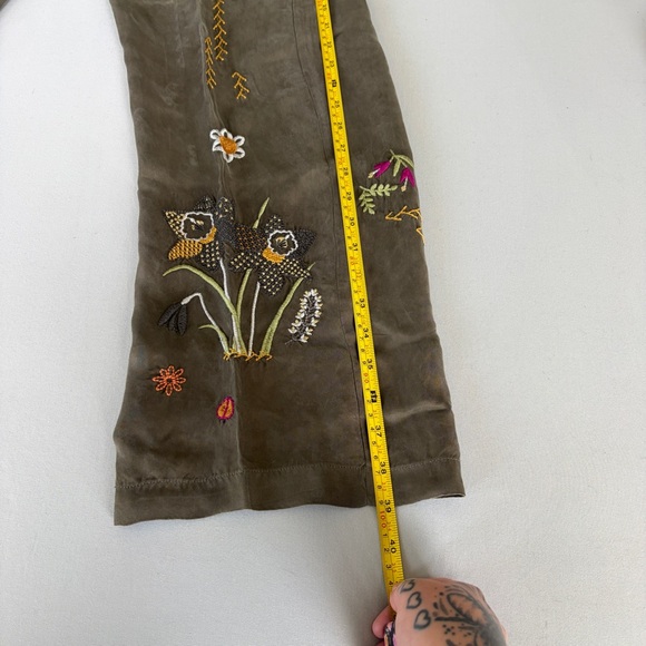 Johnny Was Olive Wide Leg Embroidered Floral Pants - Picture 12 of 15